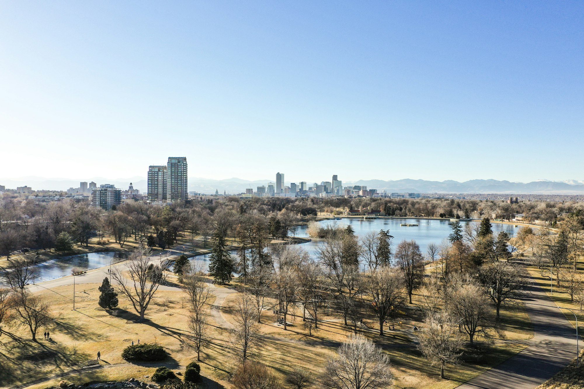 Aerial view of the Denver cityscape