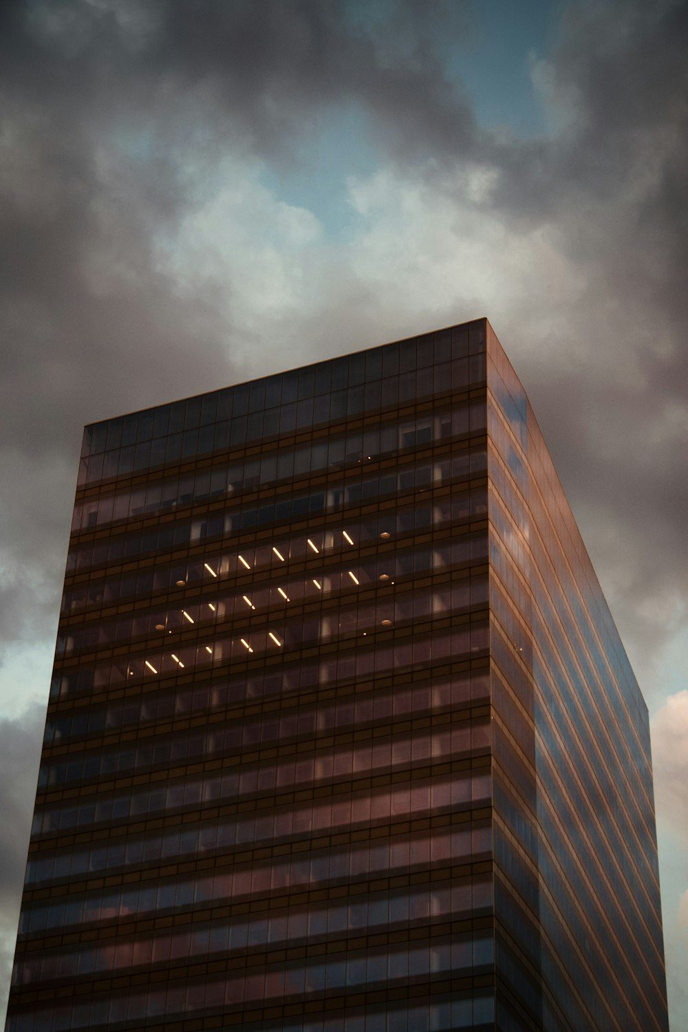 Concrete industrial building under a cloudy sky